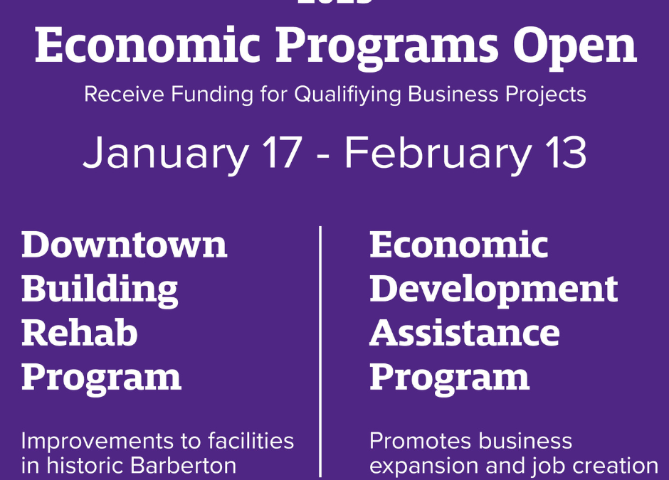Economic Development and Downtown Rehabilitation Funding Available